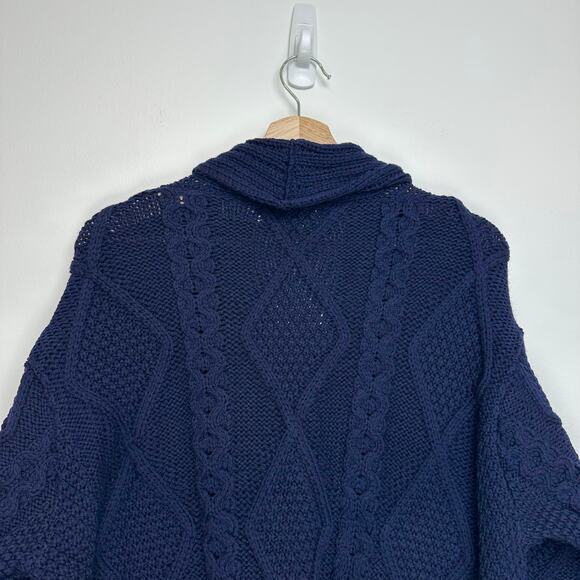 NWT Aran Crafts Aran Pattern Cardigan | Navy Blue | SZ L - Picture 5 of 10